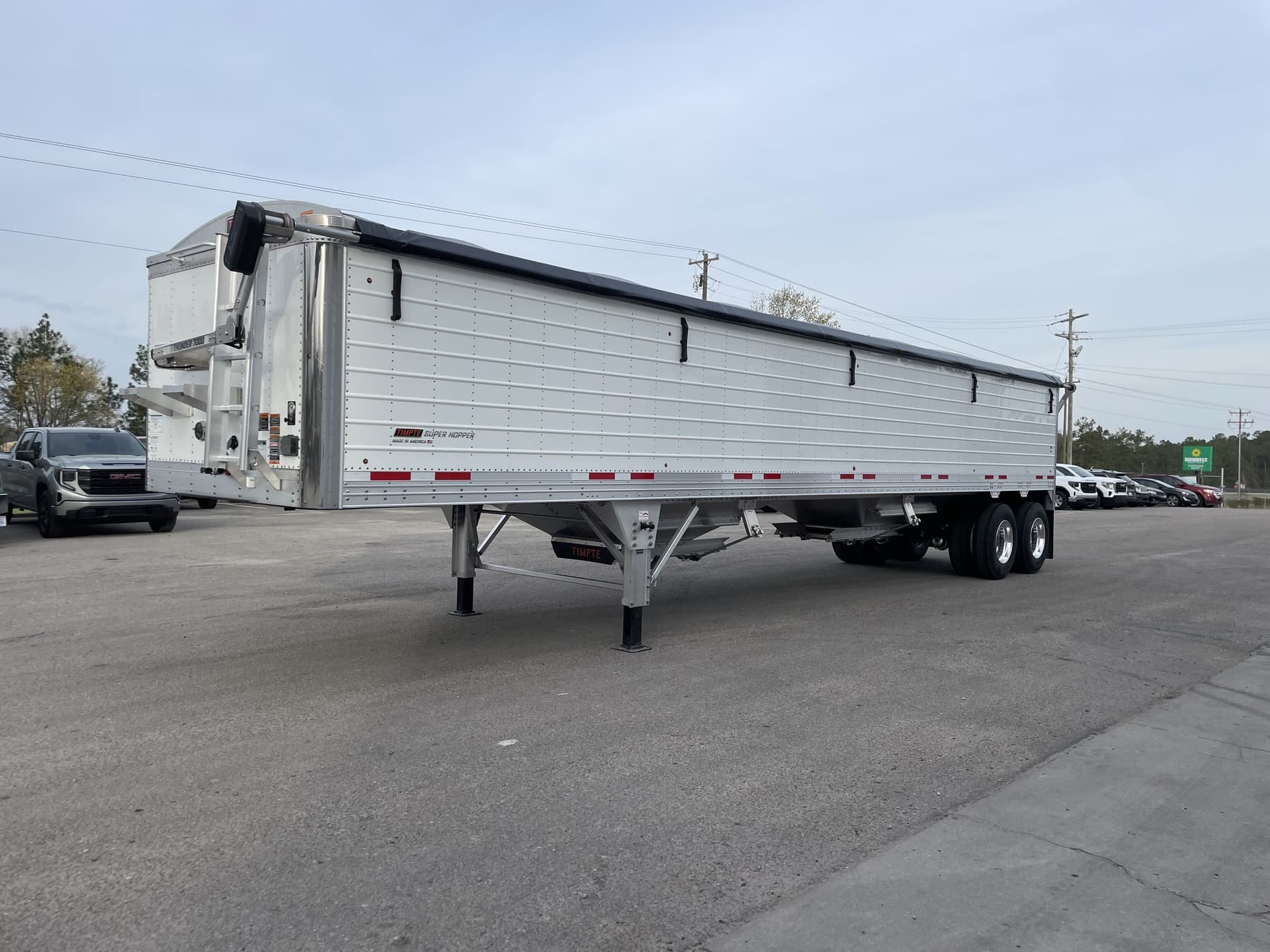 2025 Timpte 40ft x 96in x 66in White Electric Tarp Hopper Bottom Trailer