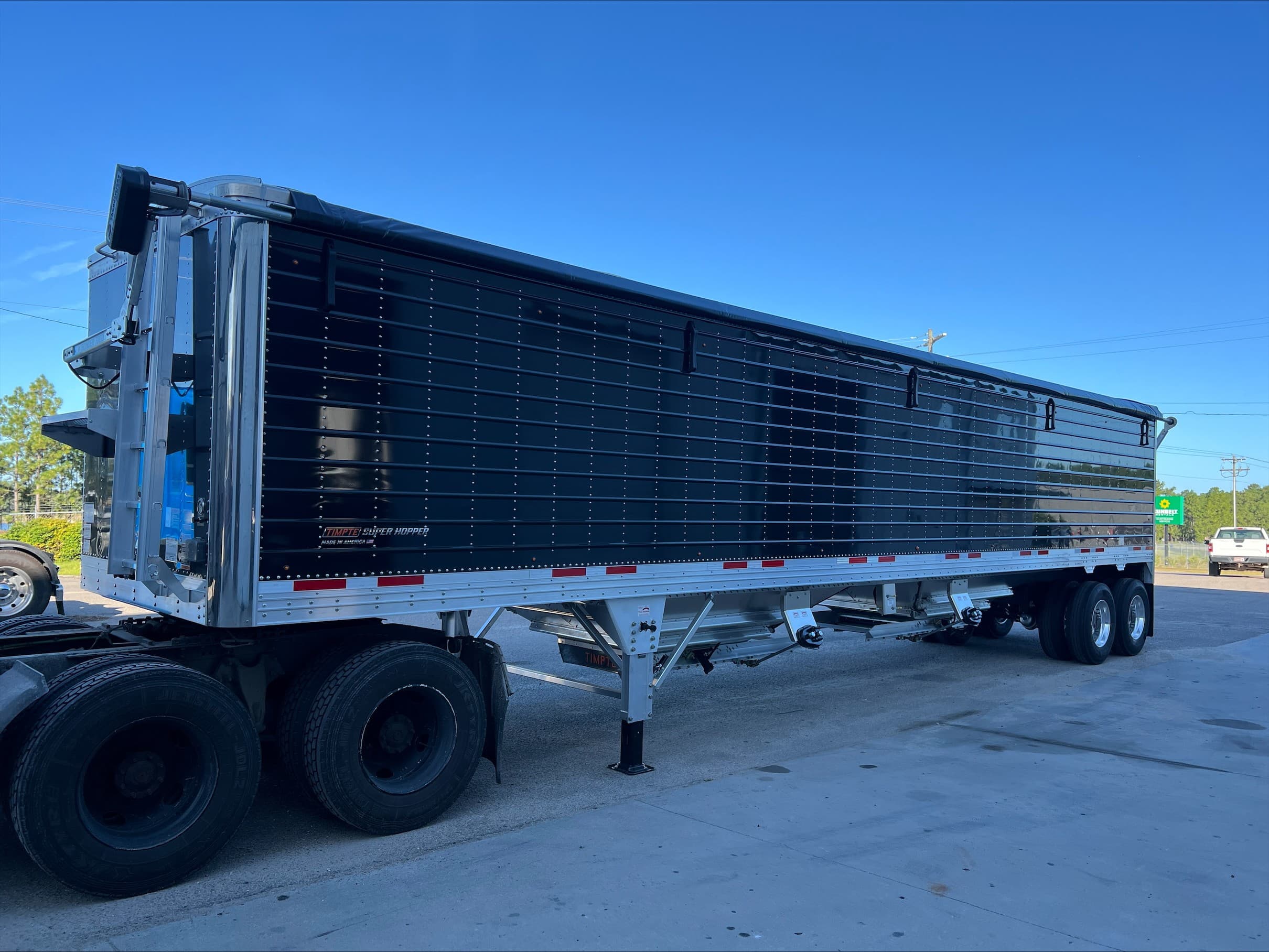 2027 Timpte 42x96x84 Black Electric Tarp Hopper Bottom Trailer