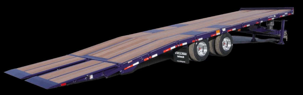 Deck over tilt trailer with ramps down