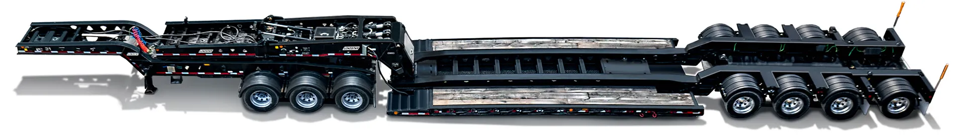 Loadstar Trailers Quad-Axle Lowboy with a Tri-Axle Jeep