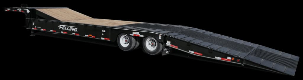 black hydraulic tail trailer ready to load