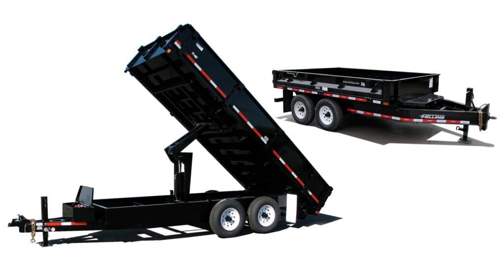 Deck over dump trailers