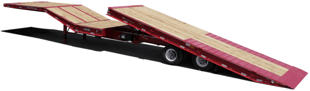 Red tilt deck semi trailer