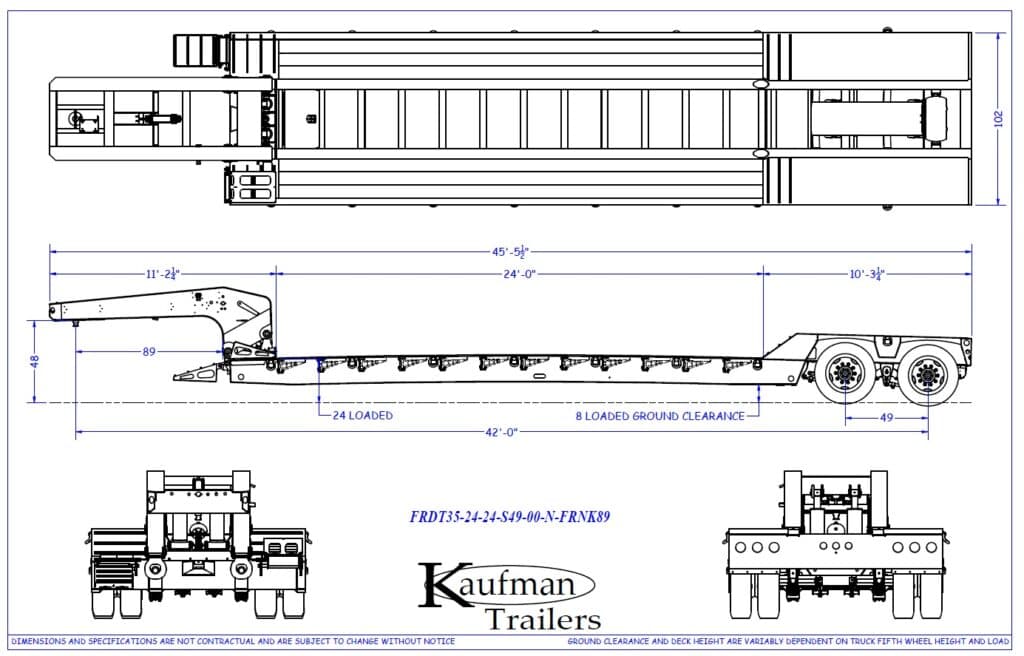 35 Ton Detachable Gooseneck Spring Ride Trailer - Standard - Kaufman Trailers