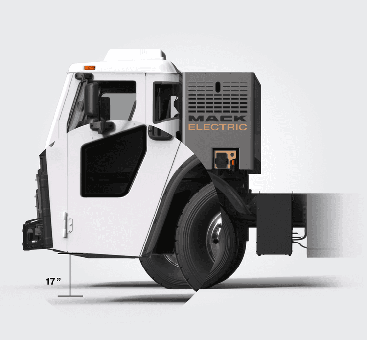 Mack LR electric truck offers easier entry & exit.