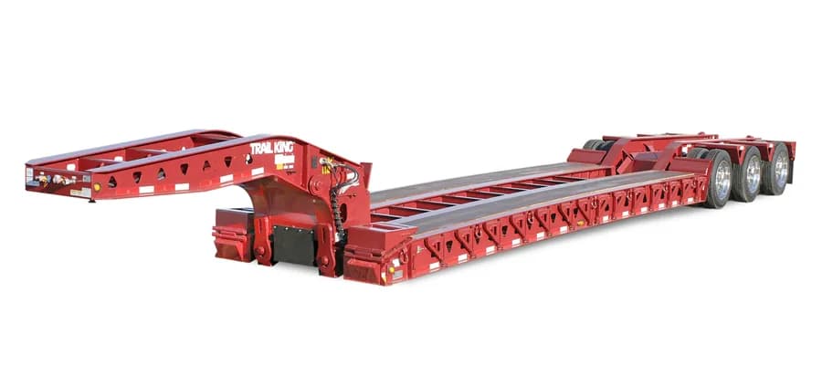 Trail King TKHDG hydraulic detachable gooseneck lowboy trailer for heavy equipment hauling.