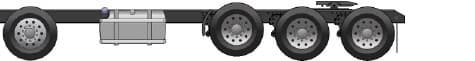8 by 4 axle configuration with Pusher axle