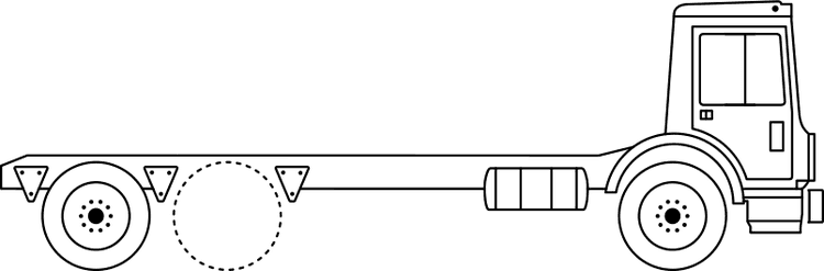 A black outline of a truck.