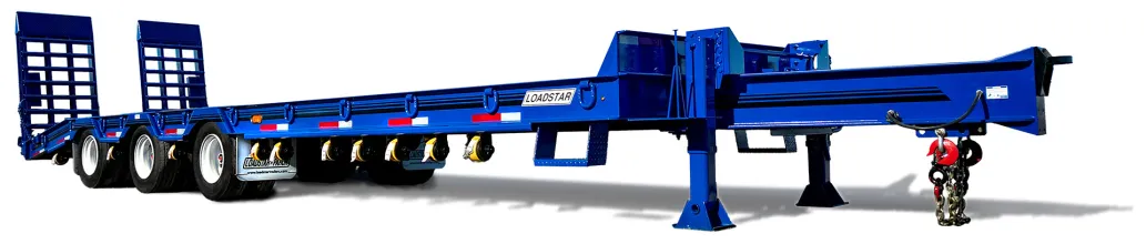 Loadstar Trailers Tridem-Axle Tag-Along with Excavator Ramps and Steel Wheels