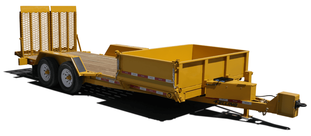 FT-12 E-SD - 125977MRR - Yellow side dump landscape trailer